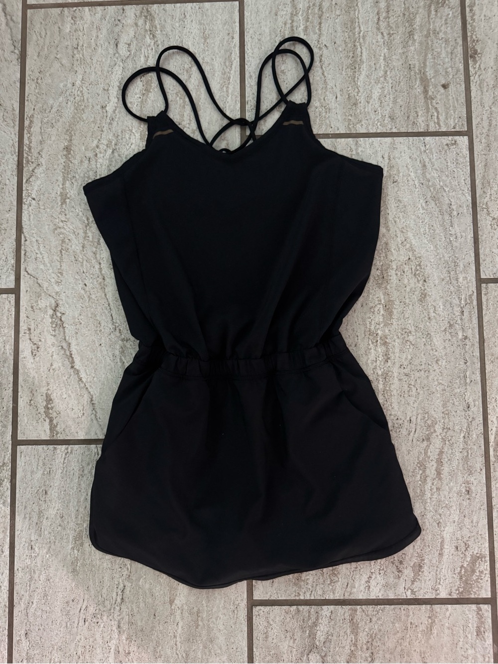 lululemon athletica Black Strappy Women's One-Piece Dress Romper